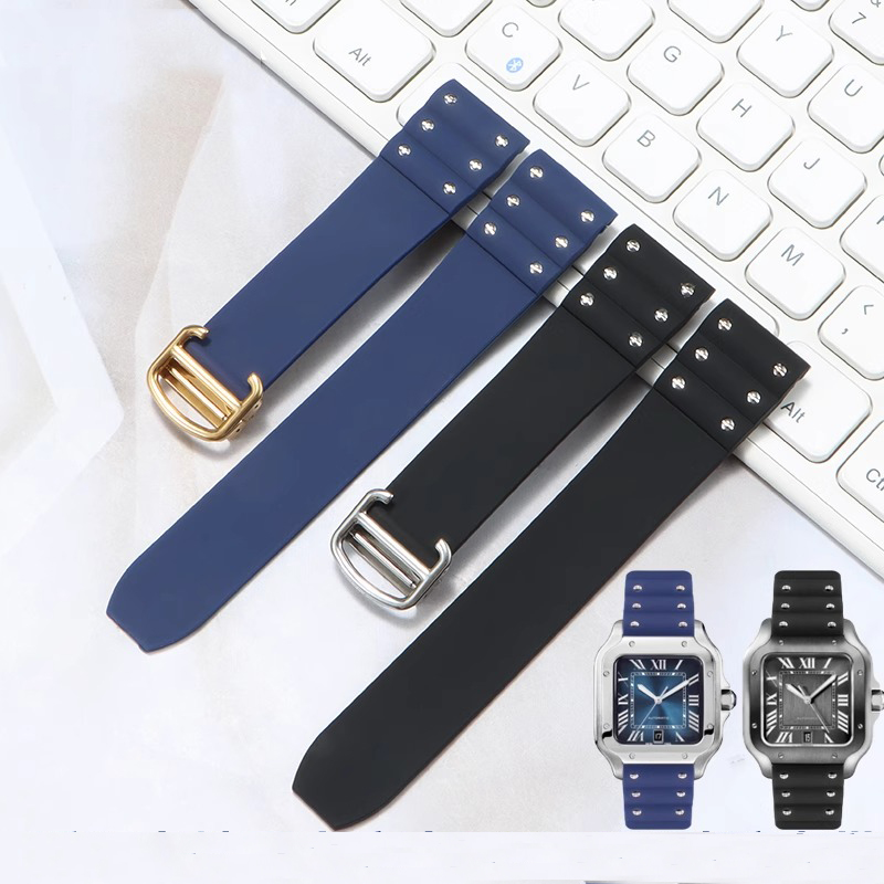 For Cartier Santos Strap Silic - Cartier Watch Tank recension och pris