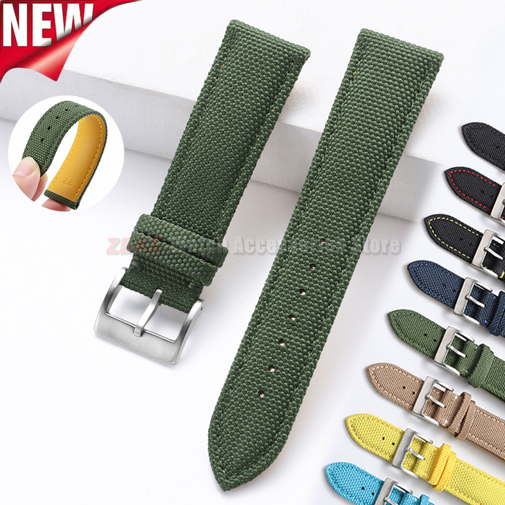 Waterproof Sailcloth Watch Ban - Leather Strap Quick Release recension och pris
