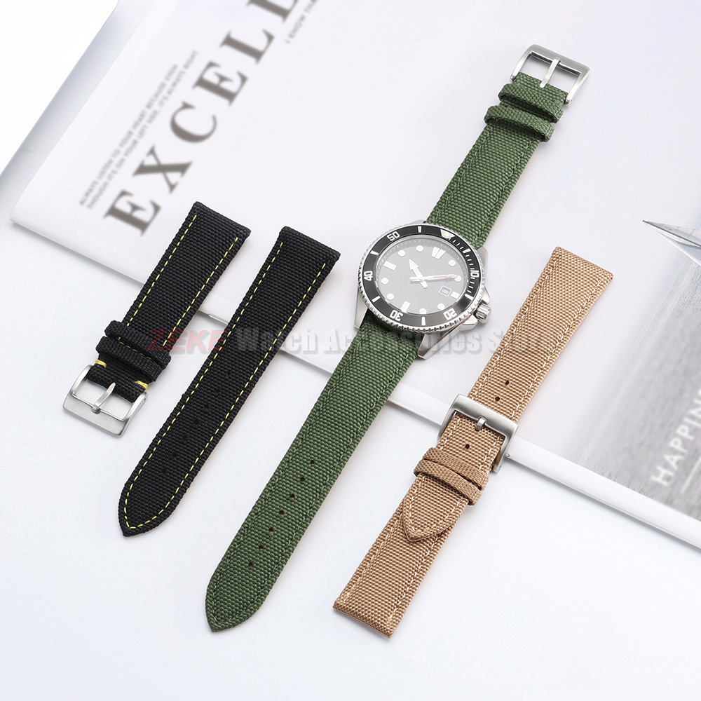 Waterproof Sailcloth Watch Ban - Leather Strap Quick Release recension och pris
