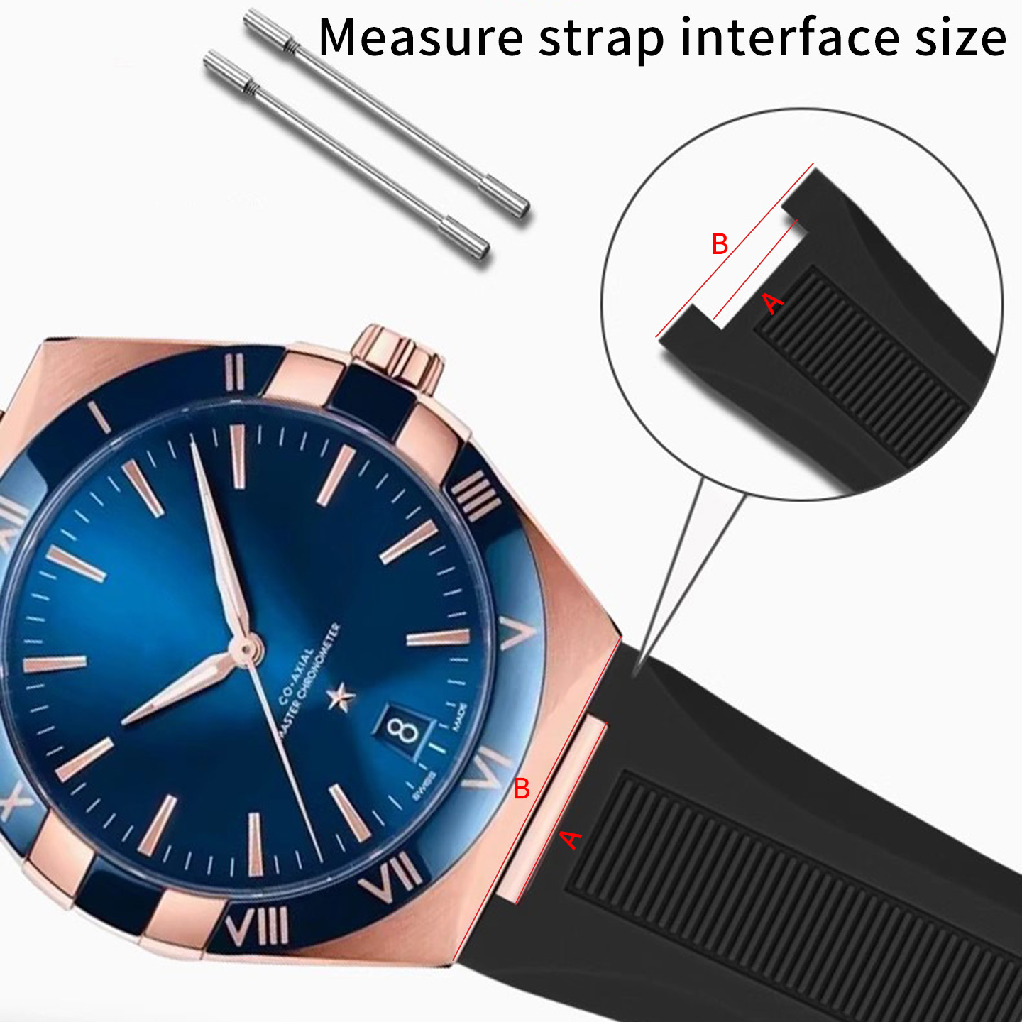 Notched silicone rubber watch  - Omega Watch Constellation recension och pris