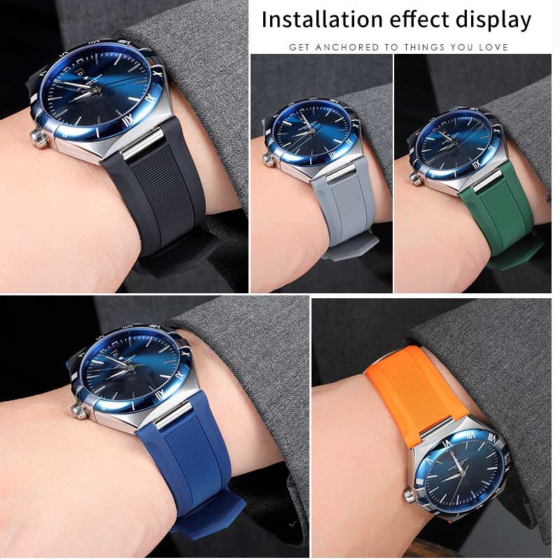 Notched silicone rubber watch  - Omega Watch Constellation recension och pris