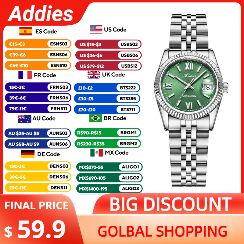 Addies High Quality Luxury Wat - Stainless Bracelet Diver recension och pris