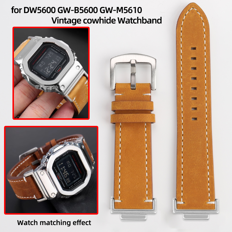 Vintage cowhide Watchband For  - Casio Watch G-Shock Dw-5600 recension och pris