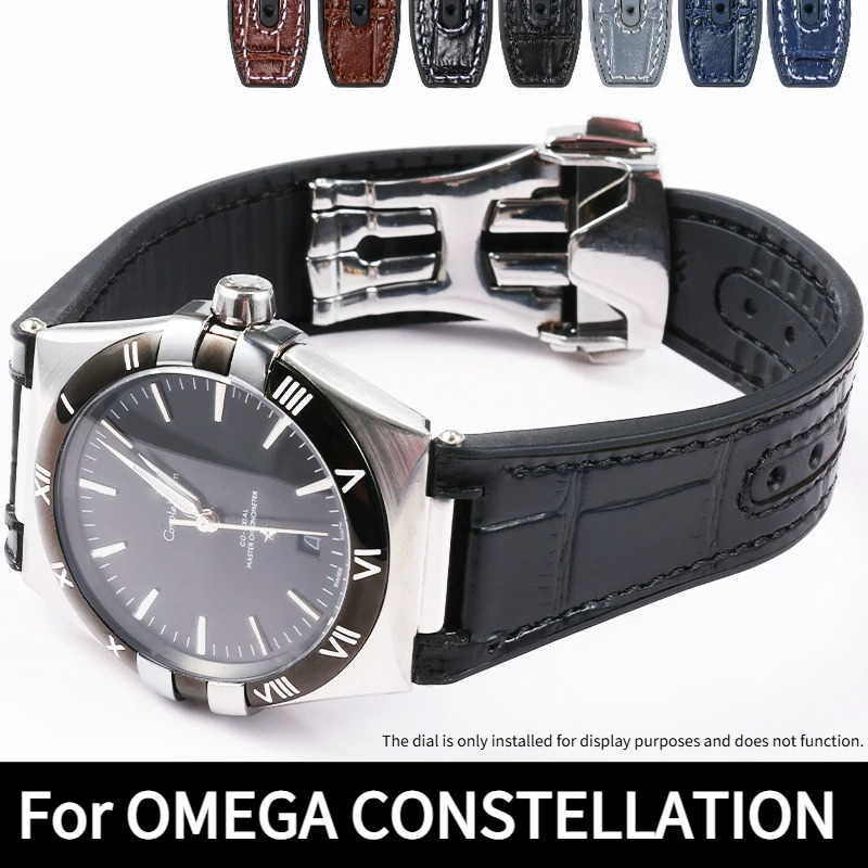 Crocodile-patterned genuine le - Omega Watch Constellation recension och pris