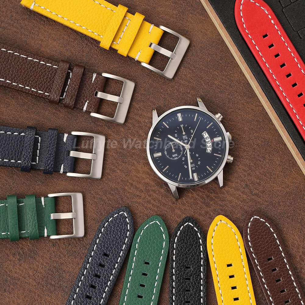 Double Sided Litchi Texture St - Leather Strap Quick Release recension och pris