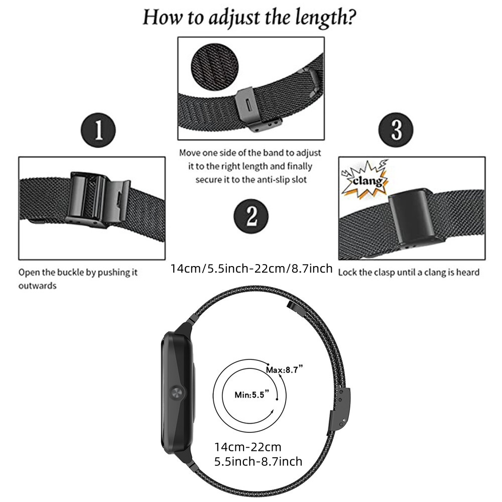 Metal Bands for Fitbit Versa 4 - Mesh Strap Metal recension och pris
