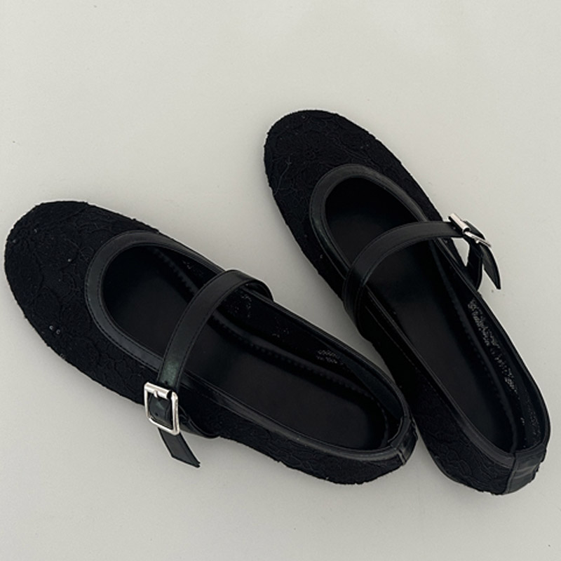 Aneikeh Women Black Lace Mary  - Mesh Strap Metal recension och pris