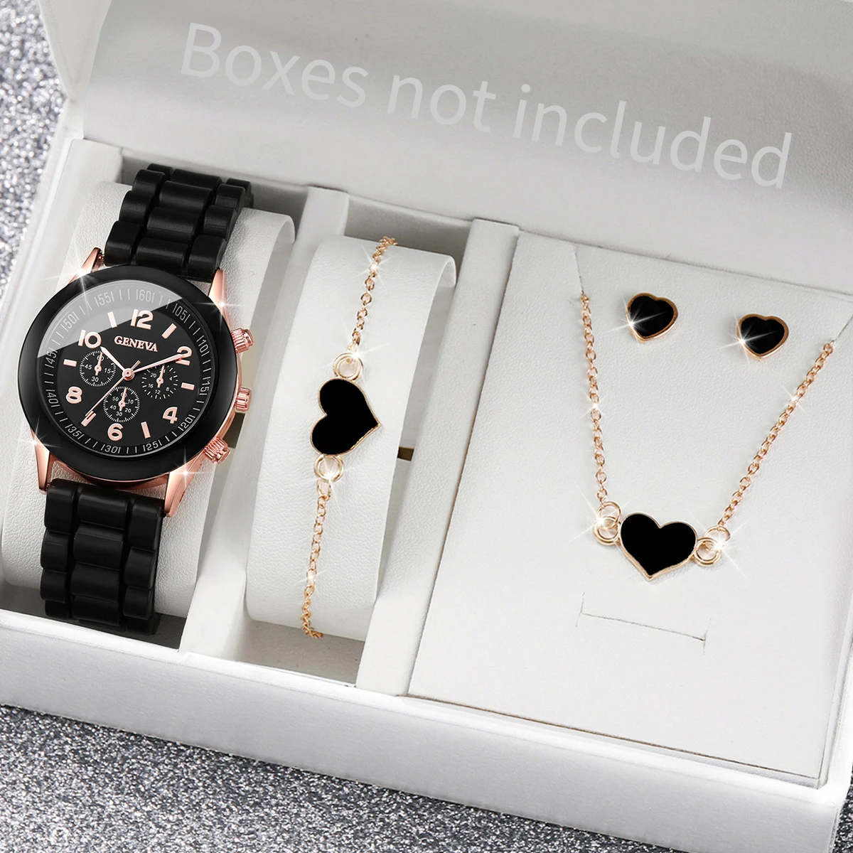 5/6PCS Fashion Women Watches C - Silicone Band Women recension och pris