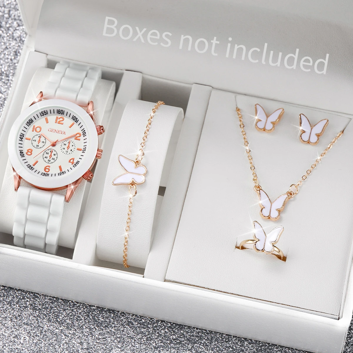 5/6PCS Fashion Women Watches C - Silicone Band Women recension och pris